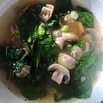 Spinach Mushroom and Tofu Broth